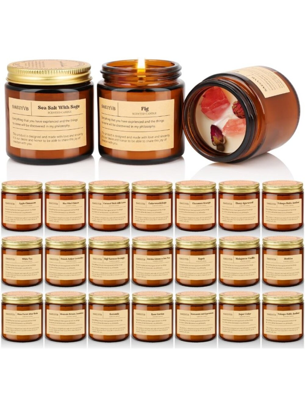 24 Pack Aromatherapy Scented Candles - Long Lasting Soy Wax Gifts for All